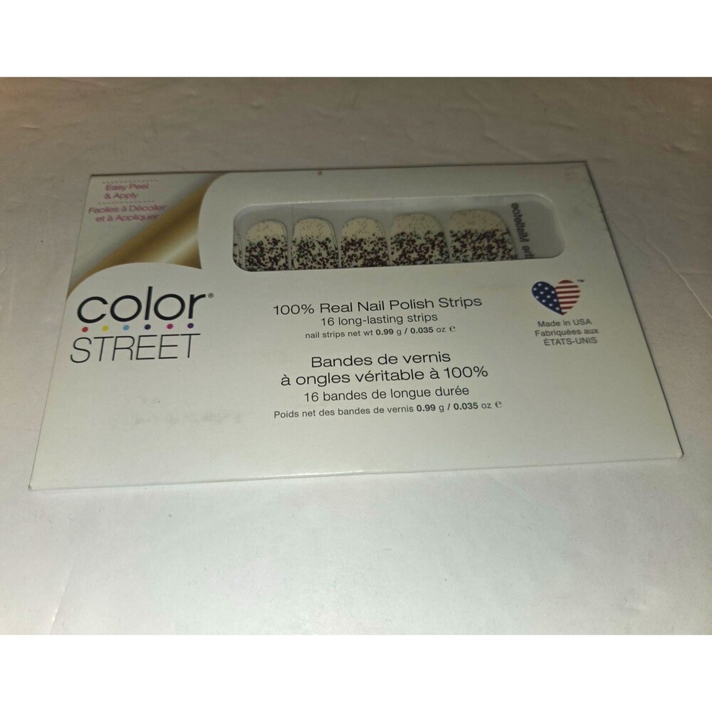 Color Street White/Black Glitter Nail Polish Strips Under The Misteletoe